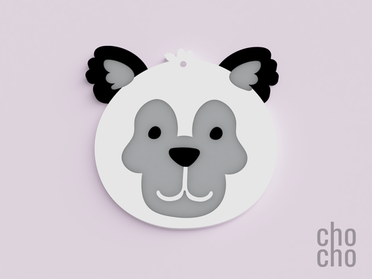 panda orso ornamento by figa moda gioielleria collana natale squillare portachiavi orecchino 3d print model - Mito3D