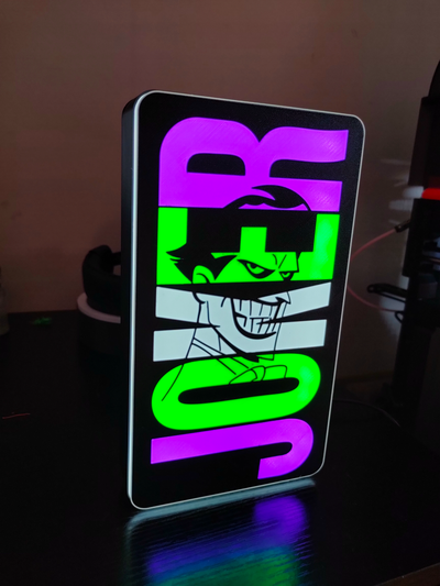 joker light box by nottooshabbycreations hobby & diy electronics lightbox superhero led 3d print model - Mito3D