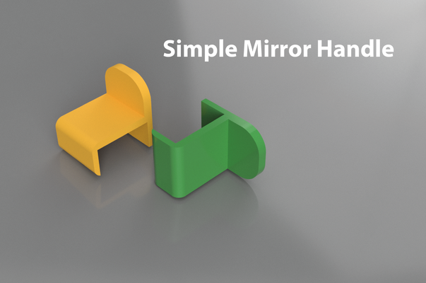 simple mirror handle by jonathan1987 tools bathroom minimalist minimal accessory bambu 3d print model - Mito3D