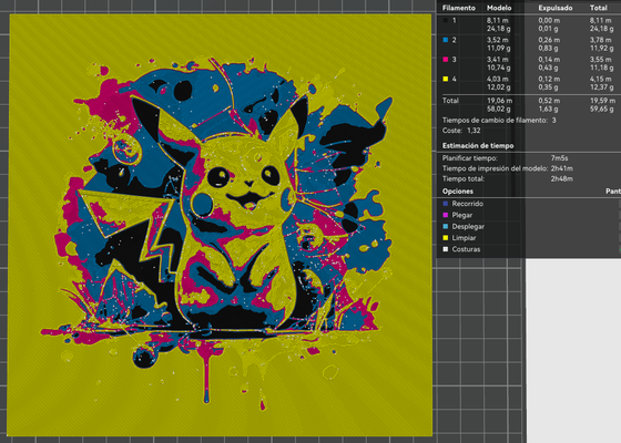 pikachu painting hueforge by teixi3d art 2d 3d print model - Mito3D