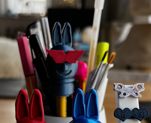 bunny pen topper by xsdiver tools gadgets rabbits rabbit 3d print model - Mito3D
