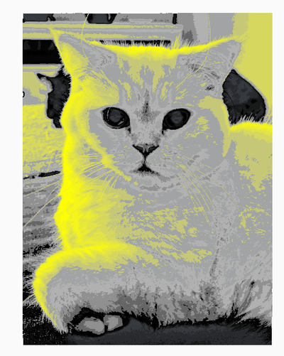 cat hueforge by 3dprintcess art models 3d animal picture 3d print model - Mito3D