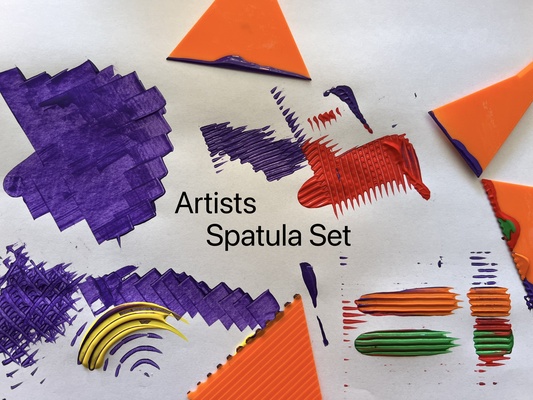 artistas espátula conjunto by jpbruce ferramentas ferramenta cor pintura artista 3d print model - Mito3D