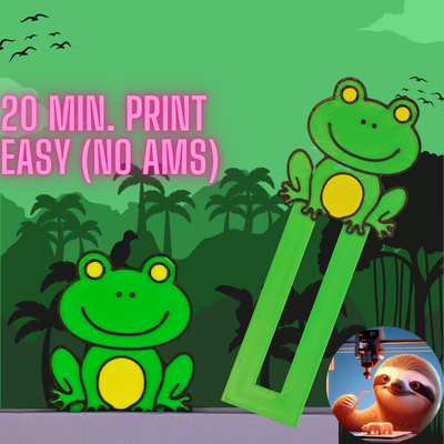 frog - bookmark by 3dsloth97 art 2d rog noce read book kids fast easy cute halloween christmas love girlfriend 3d print model - Mito3D