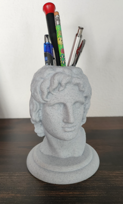 alexander great pencil holder british museum remixed by dp design art sculptures thebritishmuseum 3d print model - Mito3D