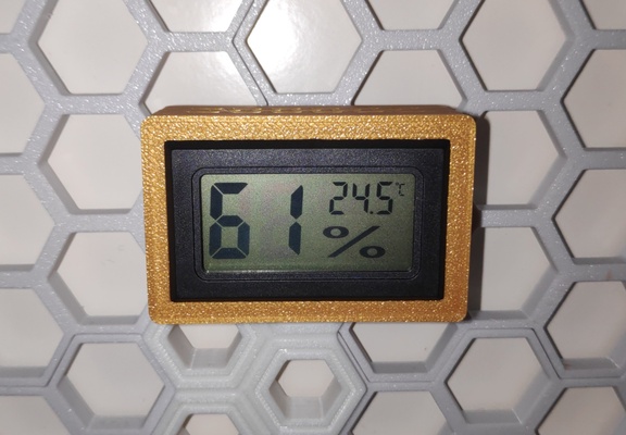 thermometer hygrometer holder honeycomb wall hsw remixed by replica4292 tools sensor hygrometermount sensormount thermometerholder honeycombstoragewall honeycombwall 3d print model - Mito3D
