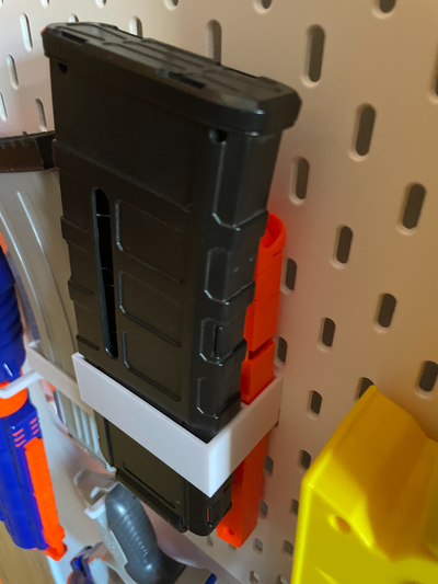 dual support mag nerf ikea skadis by ferpenas tools organizers magazine 3d print model - Mito3D
