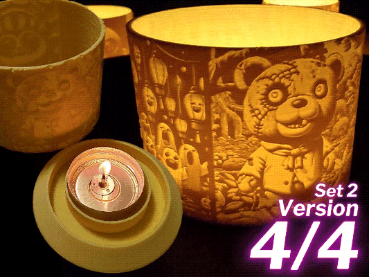 halloween bougies chauffe plat set2 4 parfait vibe lanterne by select2start impression ménage décor effrayant bougie fête 3d print model - Mito3D