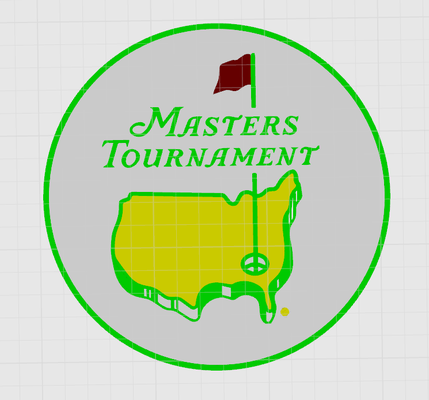 gold meister logo 1mm dick by tom morton kunst 2d golf 3d print model - Mito3D