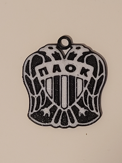 paok fc keychain by malebuffy hobby & diy sport outdoors football greece 3d print model - Mito3D