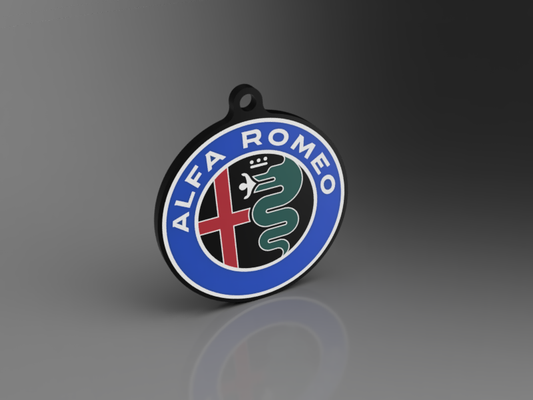 alfa romeo porte clés by hg conception art panneaux logos 3d print model - Mito3D
