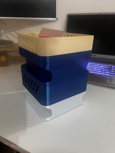 caixa orgânica organização by vision4 0 ferramentas organizadores tampa empilhável armazenamento fácil montagem projeto estético ergonômico recipiente recipientes 3d print model - Mito3D