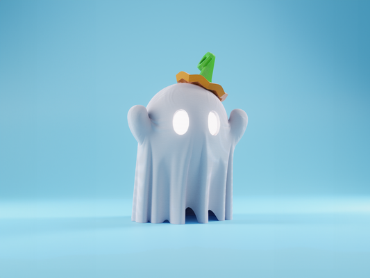 cute spooky ghost pumpkin hat by clipp3d household festivities halloween keychain multi color booh 3d print model - Mito3D