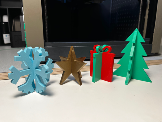 sencillo navidad decoración fácil to impresión by dedan83 casa copo nieve árbol estrella regalo deco decoraciones 3d print model - Mito3D