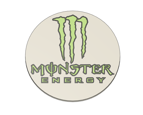monster energy coaster by wexx3d art signs & logos drink 3d print model - Mito3D