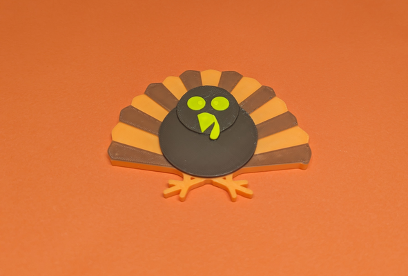 30 min pavo ams multi color acción gracias divertido by m of wi casa festividades decoración otoño niños pájaro impresión material 3d print model - Mito3D