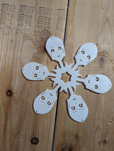 c3po snowflake ornament by papa emeritus iv art 2d christmas xmas decoration snow starwars holiday holidaydecor decor 3d print model - Mito3D
