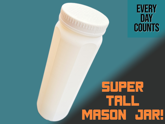 mason jar no markings - super tall 250mm by day counts household house models masonjar storage container lid zip-tie vase mode 3d print model - Mito3D