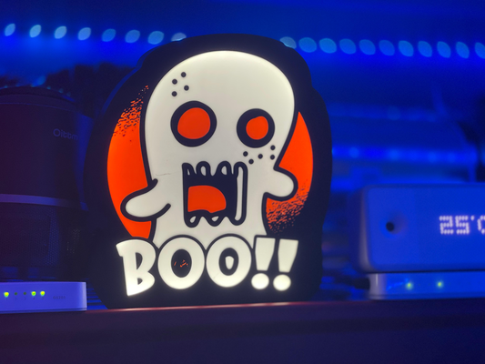 boo ghost light box by yasoos household decor halloween 2023 art 2024 boxes led 3d print model - Mito3D