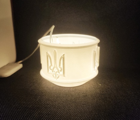 ukrayna mühür çay ışık vazo mod by üçlü atölye sanat heykeller led sarmal ledler vazemode ledmount led şerit led sahibi ışığı spiral tealight lamba 3d print model - Mito3D