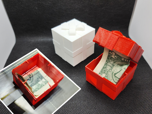break open hediye kutu duraklamalar yazdır by üçlü atölye ev halkı şenlikler açık noel geri dönüştürmek doğum günü hediyesi yılbaşı kartı saklama kutusu eğilmek kurdele hediyeler süsü süsleri sevgililer hediyeleri sevgililer hediye anneler kırmak yok etmek 3d print model - Mito3D