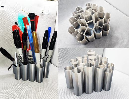 hücreli dolma kalem fırça kulp destek vazo mod by üçlü atölye 3d yazıcı aksesuarlar fincan organizatör dirsek tepsi vazemode çöp kutusu vazolar kalemlik spiral temiz caddy kalemler küvet boya fırçası kalemlik 3d print model - Mito3D