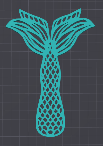 mermaid tail bookmark by mtkdesigns education models 3d print model - Mito3D