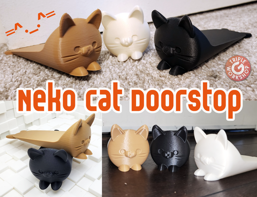 neko kedi kapılar no destekler yeniden karıştırılmış by üçlü atölye araçlar köpek evcil hayvan kapı şirin dur tıpa kediler yavru yavrusu ölçeklenebilir destek yok güzel hayvanlar japonya kama köpekler 3d print model - Mito3D