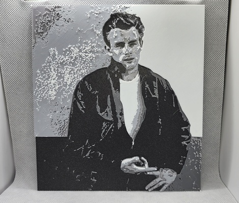 james dean - 5 color w filament 1 at a time relief topography by triplegworkshop art models multicolored movies legends collection painting change wallart colored fineart jamesdean 3d print model - Mito3D