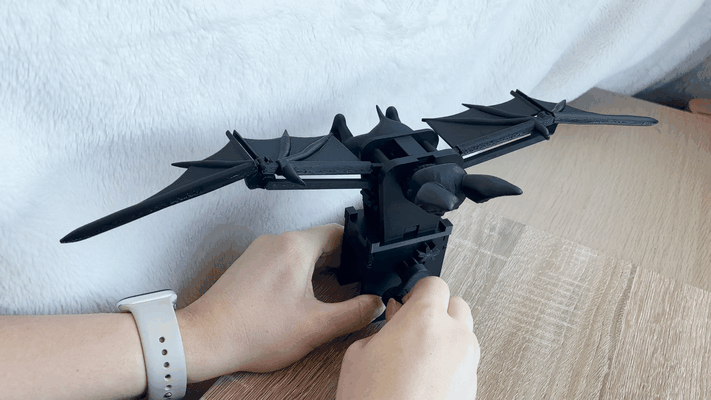 flying bat automata by coolbeans miniatures creatures halloween decor toy mechanism 3d print model - Mito3D