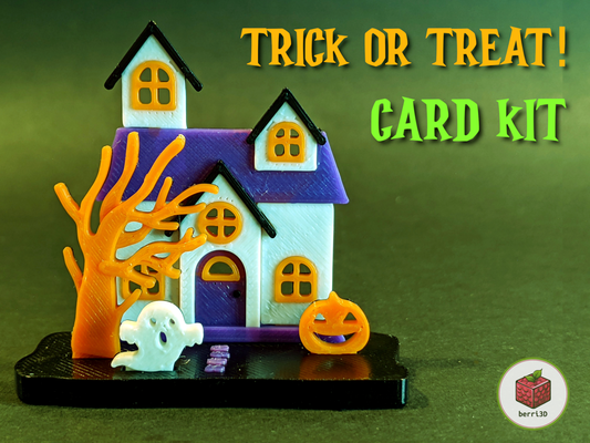 tarjeta equipo truco or tratar casa diorama by berri3d juguetes juegos víspera santos cardkit multi color 3d print model - Mito3D