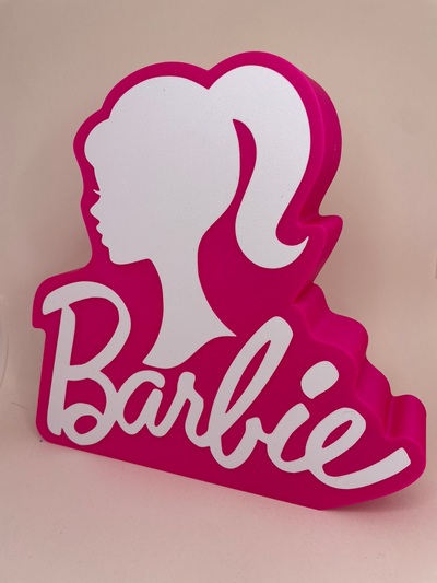 barbie lampe by achristophique art panneaux logos lampe nuit boîte led 3d print model - Mito3D