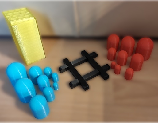 matrjoschka tic tac toe game by copyknight toys & games board logo gift fun heart 3d print model - Mito3D