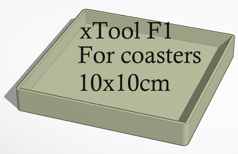 xtool f1 laser engraver slate coaser 10x10cm plate jig by zsoro95 hobby & diy xtoolf1 holder ir diode coaster 3D print model - Mito3D