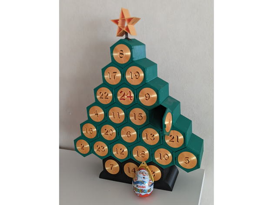 adviento calendario amable berraschung niños sorpresa by motor fuzzi casa decoración navidad árbol calandrar calendario 3d print model - Mito3D