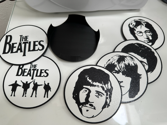 beatles coasters set drinks beer etc remix remixed by jayfai household festivities coaster drink drinkcoaster drinkcoasters drinkcoasterset thebeatles music drinkholder drinkscoaster 3d print model - Mito3D