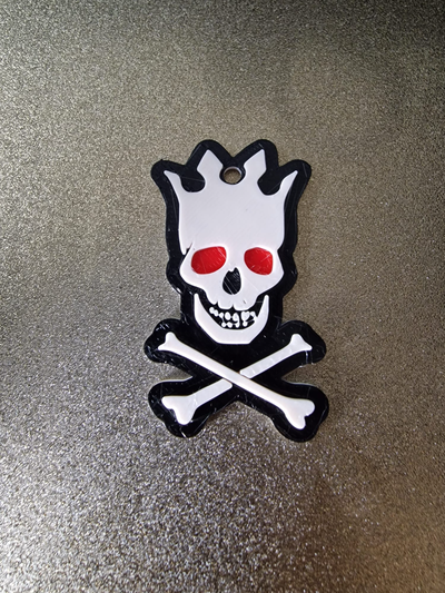 cráneo rey llavero by wickieprints arte señales logos 3d print model - Mito3D