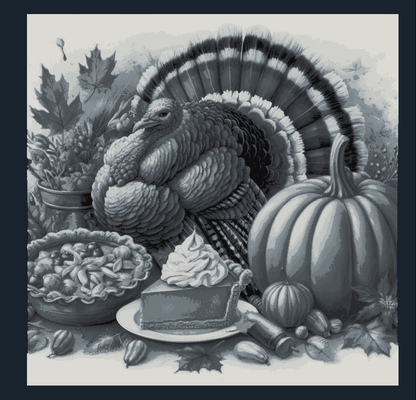 thanksgiving - hueforge 4 color filament painting by swiger3d art 2d hue forge filamentpainting paint wallart turkey 3d print model - Mito3D