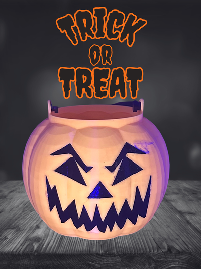 trick or treat candy bucket by pink 3dp household festivities halloween trickortreat 3d print model - Mito3D