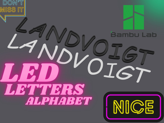 led harfler alfabe by kara yolculuğu hobi kendin yap elektronik kuzu mektup etiket 3d print model - Mito3D
