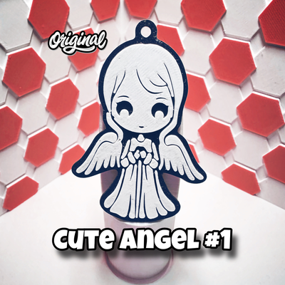 sweet angel keychain 1 by tiroplast 3d art coin & badges christmas easy print 3d print model - Mito3D