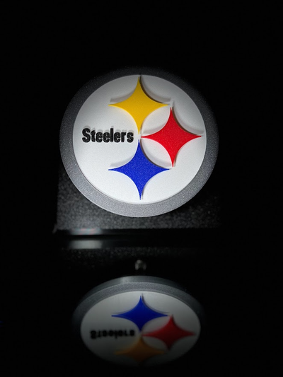 nfl pittsburgh steelers floating logo sign by hangardesigns art signs & logos sports multi color multicolor 3d print model - Mito3D