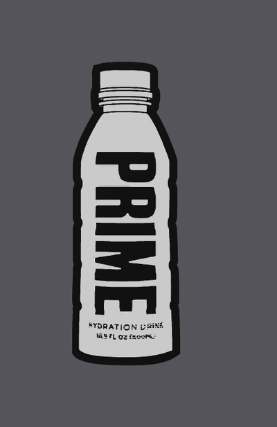 prime - 2d wallart by love prints art models drink drinks bottle loganpaul 2dart wall 3d print model - Mito3D