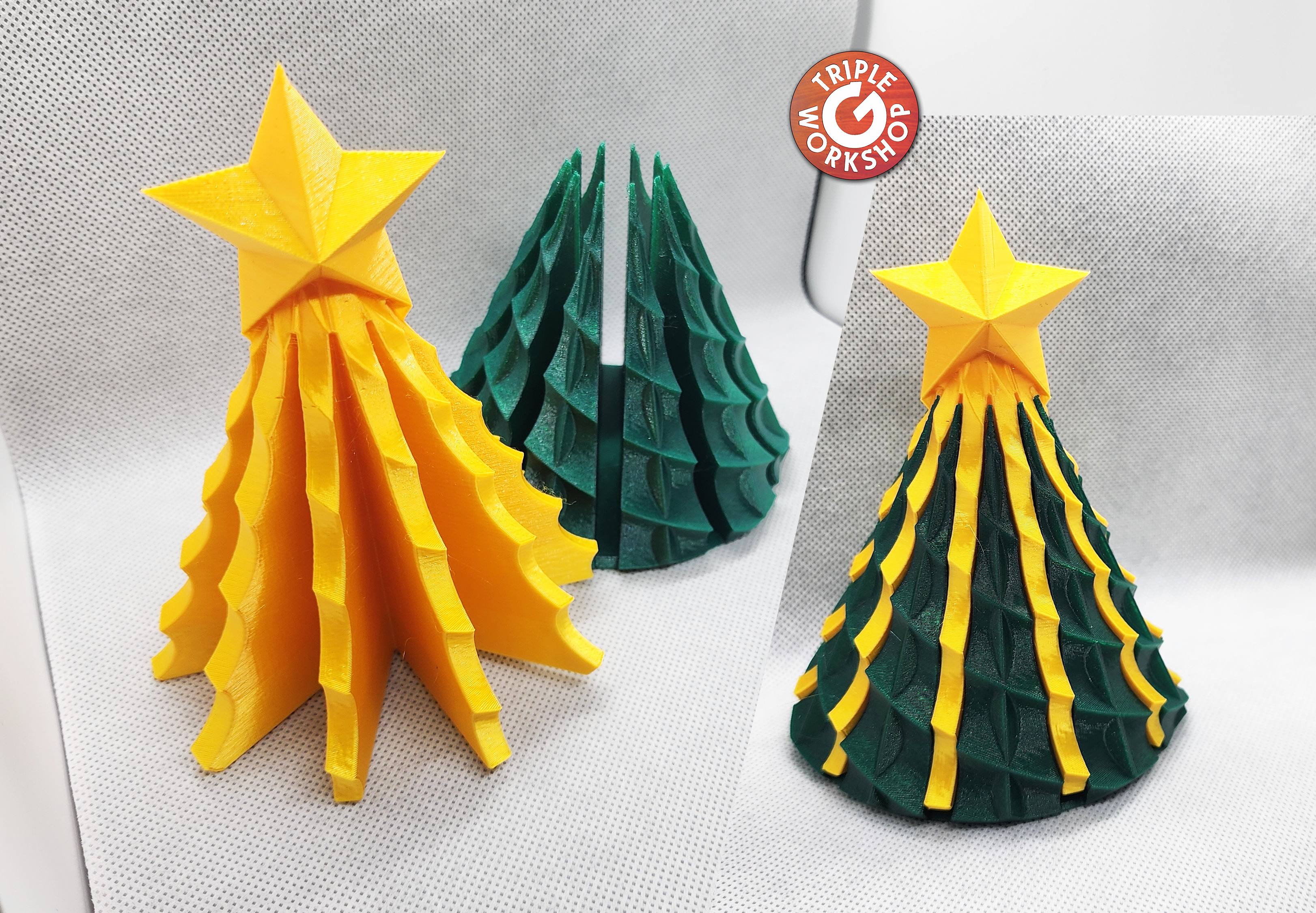 entrelaçado natal árvore 2 piece remixado by workshop triplo arte modelos música natal presente mmu2 enfeite decorações arvore enfeites árvores decoração christmastreeornament natalina xmasbauble 3D print model - Mito3D