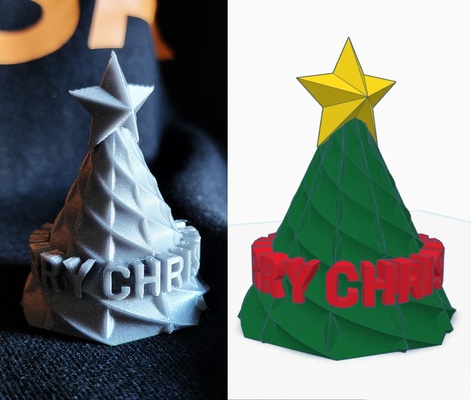 oco alegre natal árvore enfeite by workshop triplo casa decoração natal decorações feliz feriados arvores 3d print model - Mito3D