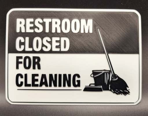 restroom closed cleaning 2 color by triplegworkshop art signs & logos wall sign hanger multicolor bath of toilet order hanging bathroom sink business clean room out mop mens womens 3d print model - Mito3D