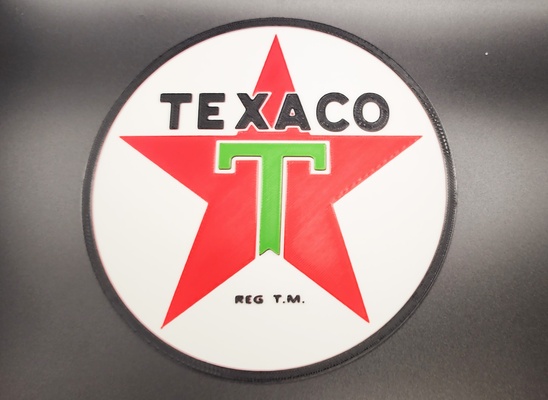 nostaljik texaco işaret 4 renkler by üçlü atölye sanat işaretler logolar dekorasyon duvar renkli dekor kolay garaj toplamak otomotiv gaz oto sıvı yağ yakıt benzin 3d print model - Mito3D
