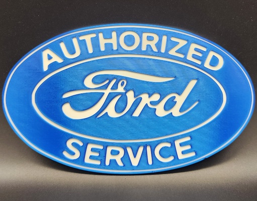 ford service sign 2 color by triplegworkshop art signs & logos decoration wall hanger multicolor decor america car vintage hanging easy truck garage collection automotive gas auto classic oil wallart gasoline fords authorized 3d print model - Mito3D
