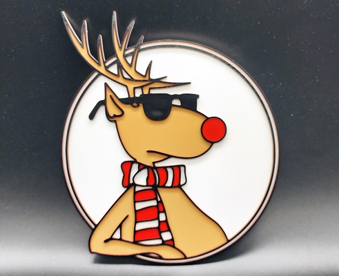 cool rudolph 4 colors by triplegworkshop household festivities decoration wall christmas santa multicolor deer decor art gift multicolour winter hanging sunglasses xmas pole tree awesome christmasornament reindeer christmasdecoration christmasdecorations holiday xmasdecorations xmasdecoration nose rednose north 3d print model - Mito3D