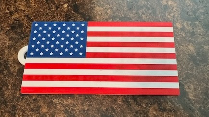 us flag luggage tag ams required by webdeck fashion bags usa 3d print model - Mito3D